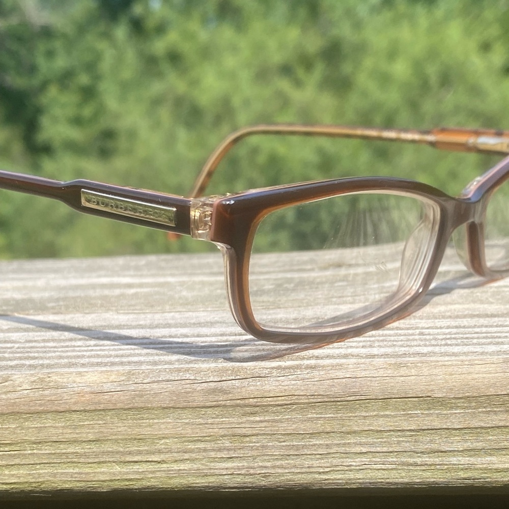 SOLD💲Burberry glasses frames Made in Italy 52[]16 140 B2004 3023 Brown Clear - Picture 13 of 16